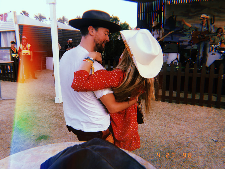 Jada and Jon hugging at Stagecoach