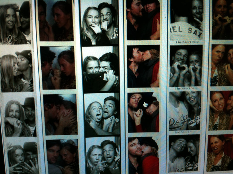 A wall of Jada and Jon photo booth strips
