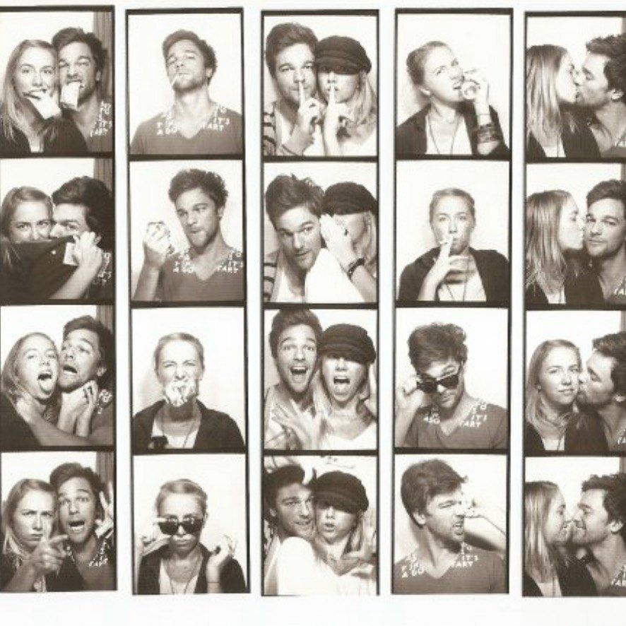 Black and white photo booth strips