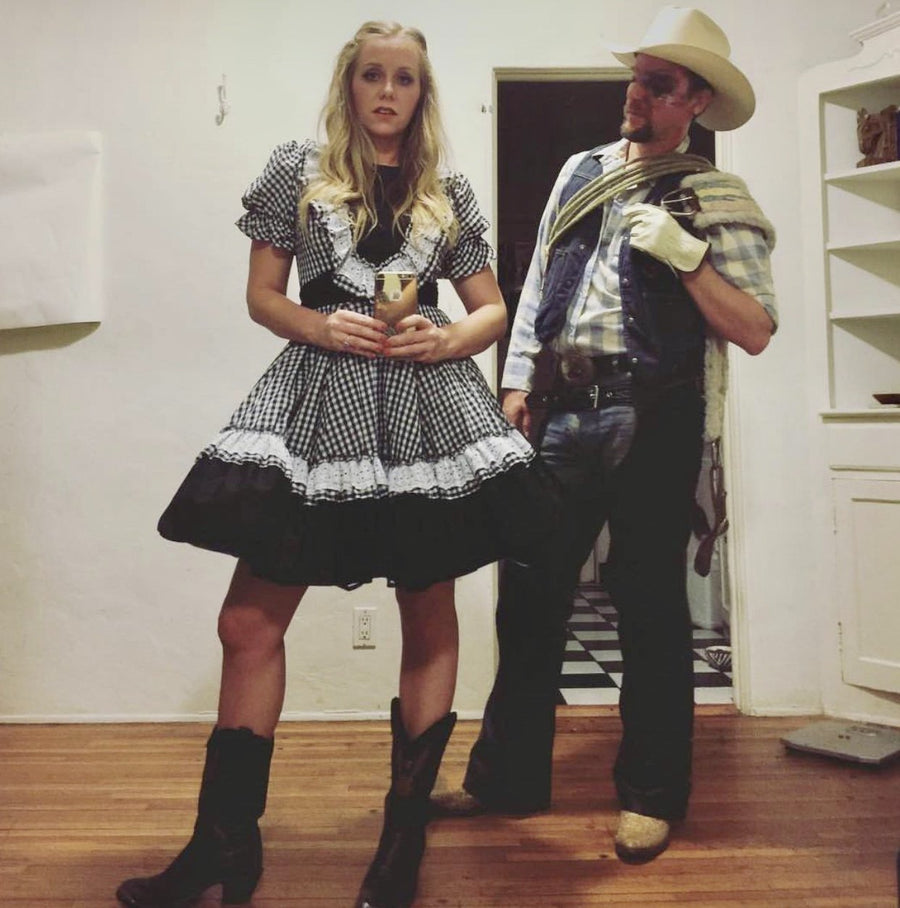 Jada and Jon dressed for a square dance
