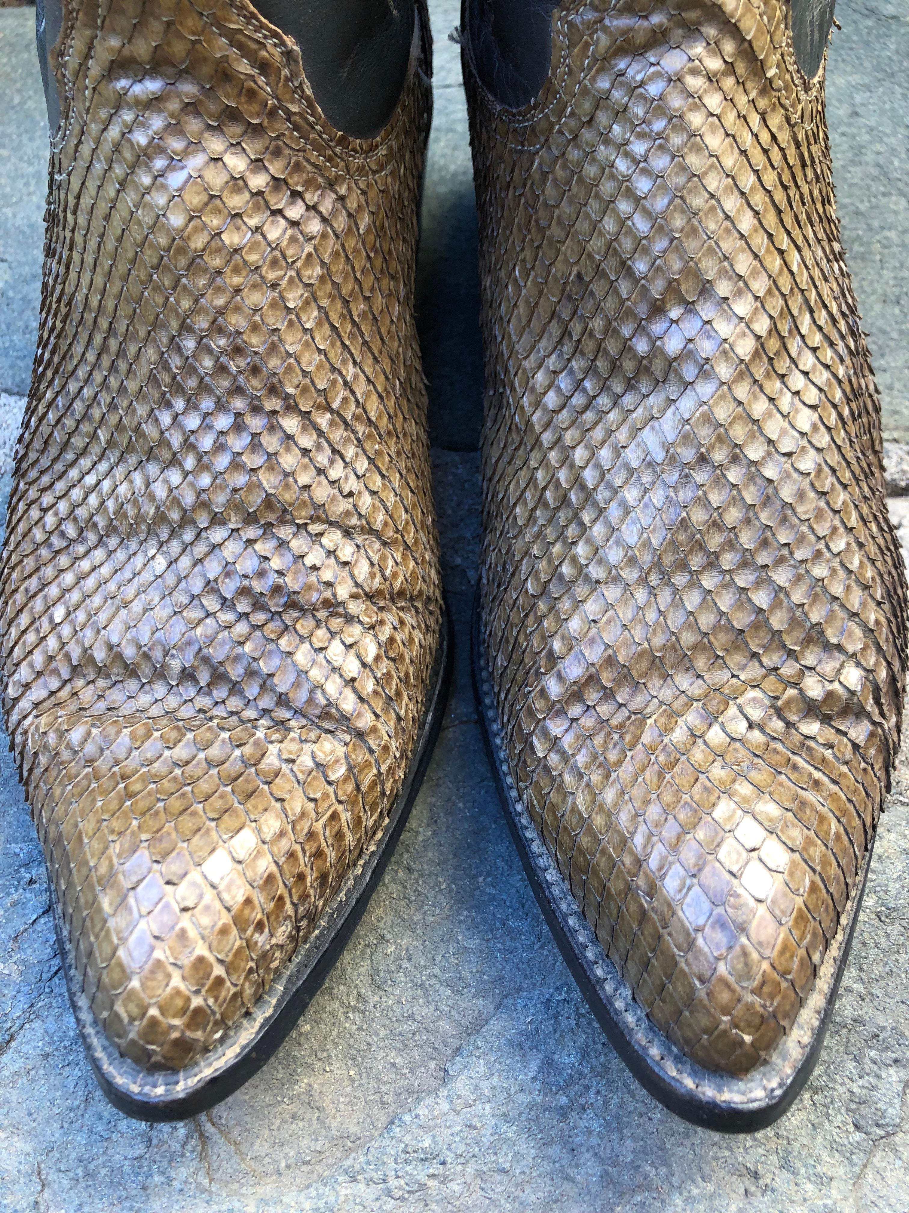Brown rattlesnake Kristen cowboy Charlie boots